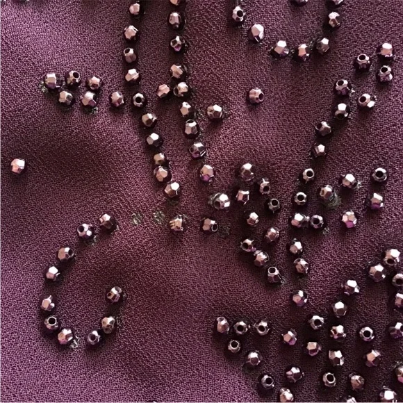 R And M Richards Beaded Two Piece Dress Jacket Eggplant Purple Maxi Size 18 - Picture 8 of 14